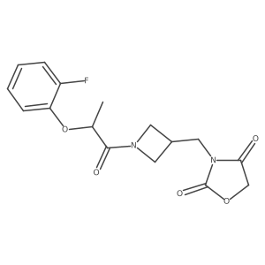 3-((1-(2-(2-Fluorophenoxy)propanoyl)azetidin-3-yl)methyl)oxazolidine-2,4-dione Structure