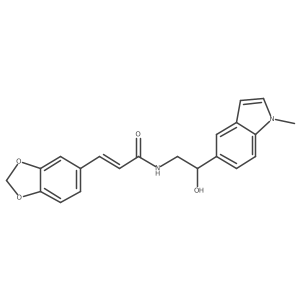 (E)-3-(benzo[d][1,3]dioxol-5-yl)-N-(2-hydroxy-2-(1-methyl-1H-indol-5-yl)ethyl)acrylamide Structure