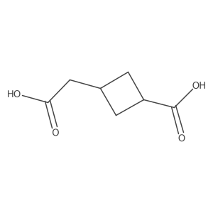 3-(Carboxymethyl)cyclobutane-1-carboxylic acid结构式
