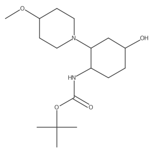 tert-butyl N-[4-hydroxy-2-(4-methoxypiperidin-1-yl)cyclohexyl]carbamate结构式