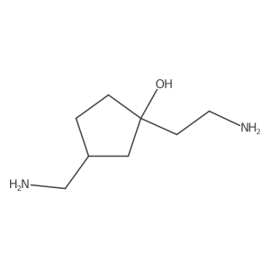 1-(2-Aminoethyl)-3-(aminomethyl)cyclopentan-1-ol结构式