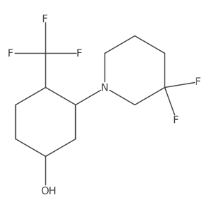 3-(3,3-Difluoropiperidin-1-yl)-4-(trifluoromethyl)cyclohexan-1-ol结构式