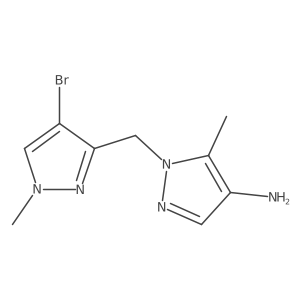 1-[(4-bromo-1-methyl-1H-pyrazol-3-yl)methyl]-5-methyl-1H-pyrazol-4-amine结构式
