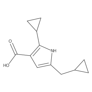 2-cyclopropyl-5-(cyclopropylmethyl)-1H-pyrrole-3-carboxylic acid结构式
