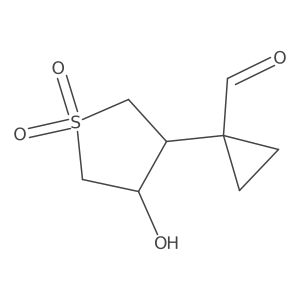 rac-1-[(3R,4R)-4-hydroxy-1,1-dioxo-1lambda6-thiolan-3-yl]cyclopropane-1-carbaldehyde结构式