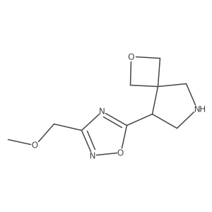 8-[3-(Methoxymethyl)-1,2,4-oxadiazol-5-yl]-2-oxa-6-azaspiro[3.4]octane结构式