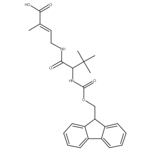4-[(2S)-2-({[(9H-fluoren-9-yl)methoxy]carbonyl}amino)-3,3-dimethylbutanamido]-2-methylbut-2-enoic acid结构式