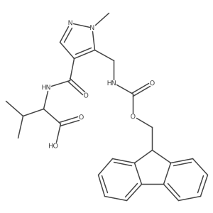 (2S)-2-({5-[({[(9H-fluoren-9-yl)methoxy]carbonyl}amino)methyl]-1-methyl-1H-pyrazol-4-yl}formamido)-3-methylbutanoic acid结构式