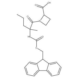 1-[2-({[(9H-fluoren-9-yl)methoxy]carbonyl}amino)-2-methylpentanoyl]azetidine-2-carboxylic acid结构式