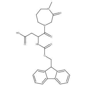 3-({[(9H-fluoren-9-yl)methoxy]carbonyl}amino)-4-(4-methyl-3-oxo-1,4-diazepan-1-yl)-4-oxobutanoic acid结构式