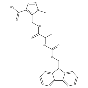 5-{[2-({[(9H-fluoren-9-yl)methoxy]carbonyl}amino)propanamido]methyl}-1-methyl-1H-pyrazole-4-carboxylic acid结构式