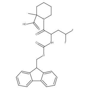 1-[2-({[(9H-fluoren-9-yl)methoxy]carbonyl}amino)-4,4-difluorobutanoyl]-2-methylpiperidine-2-carboxylic acid结构式