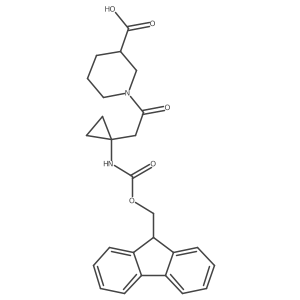 1-{2-[1-({[(9H-fluoren-9-yl)methoxy]carbonyl}amino)cyclopropyl]acetyl}piperidine-3-carboxylic acid Structure