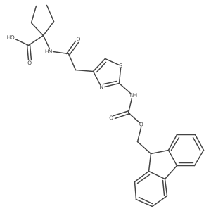 2-ethyl-2-{2-[2-({[(9H-fluoren-9-yl)methoxy]carbonyl}amino)-1,3-thiazol-4-yl]acetamido}butanoic acid结构式