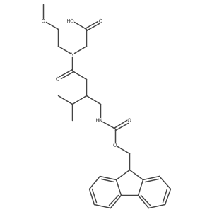 2-{3-[({[(9H-fluoren-9-yl)methoxy]carbonyl}amino)methyl]-N-(2-methoxyethyl)-4-methylpentanamido}acetic acid结构式