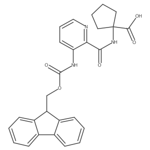 1-[3-({[(9H-fluoren-9-yl)methoxy]carbonyl}amino)pyridine-2-amido]cyclopentane-1-carboxylic acid Structure