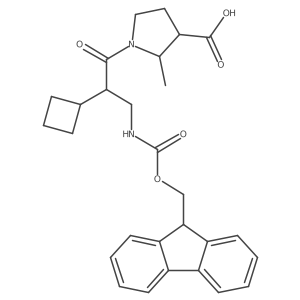 1-[2-cyclobutyl-3-({[(9H-fluoren-9-yl)methoxy]carbonyl}amino)propanoyl]-2-methylpyrrolidine-3-carboxylic acid Structure