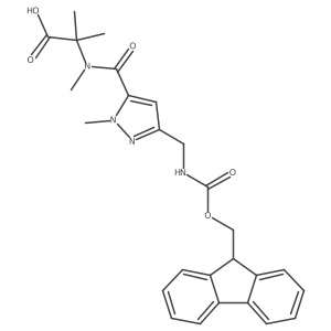 2-(1-{3-[({[(9H-fluoren-9-yl)methoxy]carbonyl}amino)methyl]-1-methyl-1H-pyrazol-5-yl}-N-methylformamido)-2-methylpropanoic acid结构式