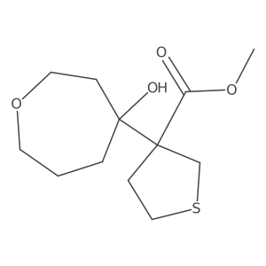 Methyl 3-(4-hydroxyoxepan-4-yl)thiolane-3-carboxylate结构式