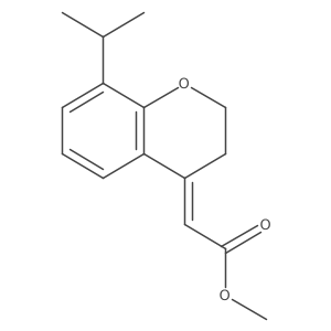 methyl 2-[(4E)-8-(propan-2-yl)-3,4-dihydro-2H-1-benzopyran-4-ylidene]acetate结构式