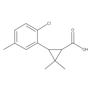 rac-(1R,3R)-3-(2-chloro-5-methylphenyl)-2,2-dimethylcyclopropane-1-carboxylic acid结构式