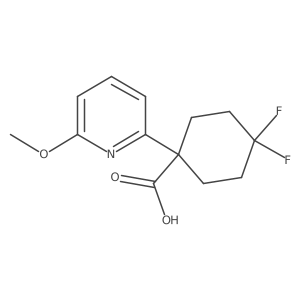 4,4-Difluoro-1-(6-methoxypyridin-2-yl)cyclohexane-1-carboxylic acid结构式