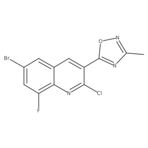 6-Bromo-2-chloro-8-fluoro-3-(3-methyl-1,2,4-oxadiazol-5-yl)quinoline Structure