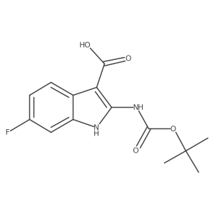 2-{[(tert-butoxy)carbonyl]amino}-6-fluoro-1H-indole-3-carboxylic acid结构式