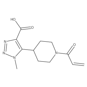 1-methyl-5-[1-(prop-2-enoyl)piperidin-4-yl]-1H-1,2,3-triazole-4-carboxylic acid结构式