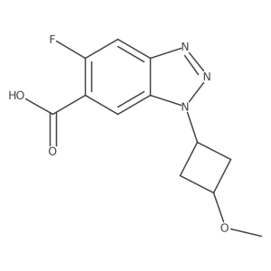 5-fluoro-1-(3-methoxycyclobutyl)-1H-1,2,3-benzotriazole-6-carboxylic acid Structure