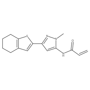 N-[2-Methyl-5-(4,5,6,7-tetrahydro-1-benzothiophen-2-yl)pyrazol-3-yl]prop-2-enamide Structure