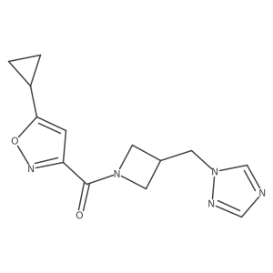 (3-((1H-1,2,4-triazol-1-yl)methyl)azetidin-1-yl)(5-cyclopropylisoxazol-3-yl)methanone Structure