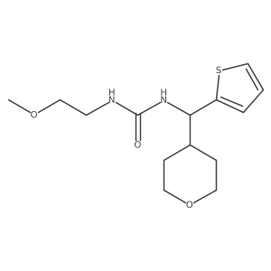 1-(2-methoxyethyl)-3-((tetrahydro-2H-pyran-4-yl)(thiophen-2-yl)methyl)urea结构式