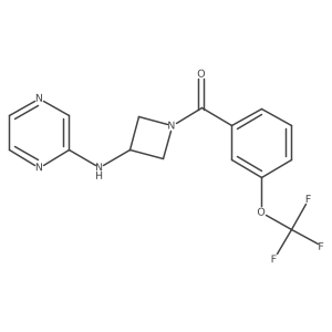 (3-(Pyrazin-2-ylamino)azetidin-1-yl)(3-(trifluoromethoxy)phenyl)methanone结构式