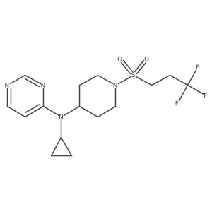 N-cyclopropyl-N-[1-(3,3,3-trifluoropropanesulfonyl)piperidin-4-yl]pyrimidin-4-amine结构式
