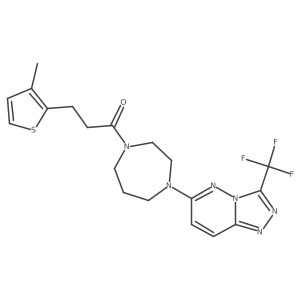 3-(3-Methylthiophen-2-yl)-1-{4-[3-(trifluoromethyl)-[1,2,4]triazolo[4,3-b]pyridazin-6-yl]-1,4-diazepan-1-yl}propan-1-one结构式