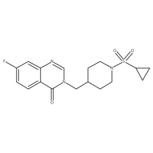 3-{[1-(Cyclopropanesulfonyl)piperidin-4-yl]methyl}-7-fluoro-3,4-dihydroquinazolin-4-one Structure