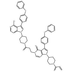 1-(4-(5-(3-(4-(4-Amino-3-(4-phenoxyphenyl)-1H-pyrazolo[3,4-d]pyrimidin-1-yl)piperidin-1-yl)-3-oxopropyl)-4-imino-3-(4-phenoxyphenyl)-4,5-dihydro-1H-pyrazolo[3,4-d]pyrimidin-1-yl)piperidin-1-yl)prop-2-en-1-one Structure
