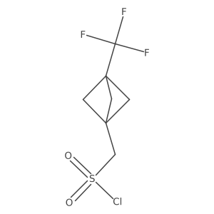 [3-(Trifluoromethyl)-1-bicyclo[1.1.1]pentanyl]methanesulfonyl chloride结构式