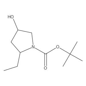 tert-Butyl (2S,4S)-2-ethyl-4-hydroxypyrrolidine-1-carboxylate结构式