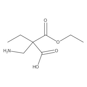 2-(Aminomethyl)-2-(ethoxycarbonyl)butanoic acid结构式