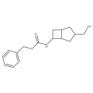 rac-benzyl N-[(1R,5R,6S)-3-(hydroxymethyl)bicyclo[3.2.0]heptan-6-yl]carbamate Structure