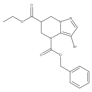 4-benzyl 6-ethyl 3-bromo-4H,5H,6H,7H-pyrazolo[1,5-a]pyrimidine-4,6-dicarboxylate结构式