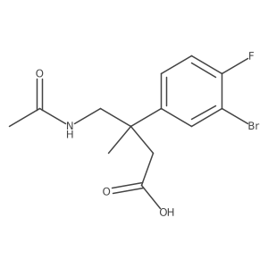 3-(3-Bromo-4-fluorophenyl)-4-acetamido-3-methylbutanoic acid Structure
