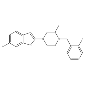 6-Fluoro-2-{4-[(3-fluoropyridin-4-yl)methyl]-3-methylpiperazin-1-yl}-1,3-benzoxazole Structure
