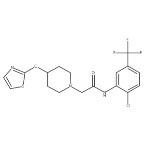 N-[2-chloro-5-(trifluoromethyl)phenyl]-2-[4-(1,3-thiazol-2-yloxy)piperidin-1-yl]acetamide Structure