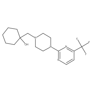 1-({4-[4-(Trifluoromethyl)pyrimidin-2-yl]piperazin-1-yl}methyl)cyclohexan-1-ol结构式