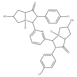 (3S,3'S,4R,4'R,6R,6'R,7aS,7a'S)-3,3'-(Pyridine-2,6-diyl)bis(2-(4-chlorophenyl)-6-hydroxy-1-oxooctahydropyrrolo[1,2-c]imidazole 4-oxide)结构式