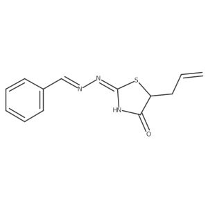 (E)-5-allyl-2-((E)-benzylidenehydrazono)thiazolidin-4-one Structure