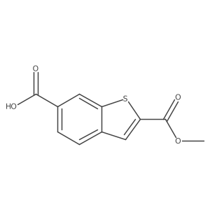 2-(Methoxycarbonyl)benzo[b]thiophene-6-carboxylic acid结构式